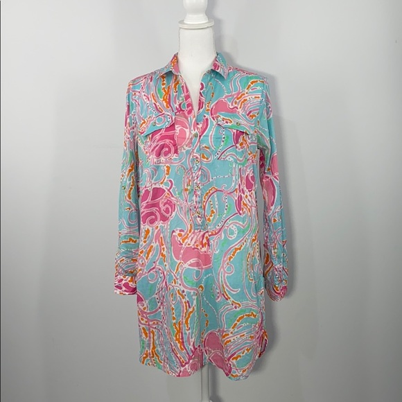 Lilly Pulitzer beach shirt dress/tunic - Picture 3 of 8